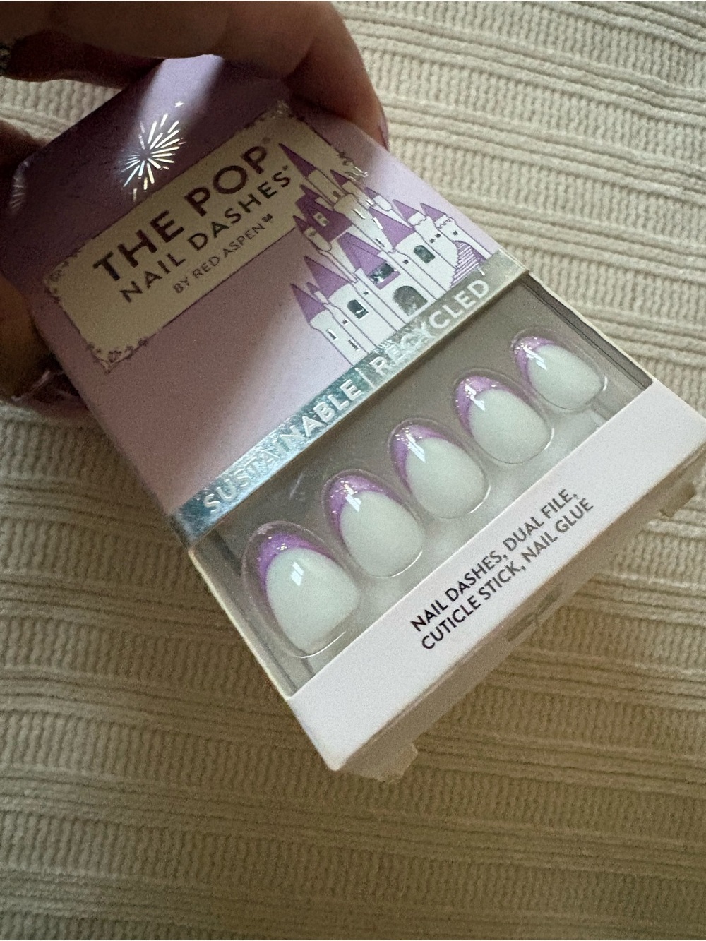 Nail Dashes Red Aspen Purple Glitter Tip Press On Nails Once Upon A Time Ofelia - Picture 5 of 9